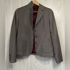 Atelier Gray Herringbone Blazer Jacket Size 4